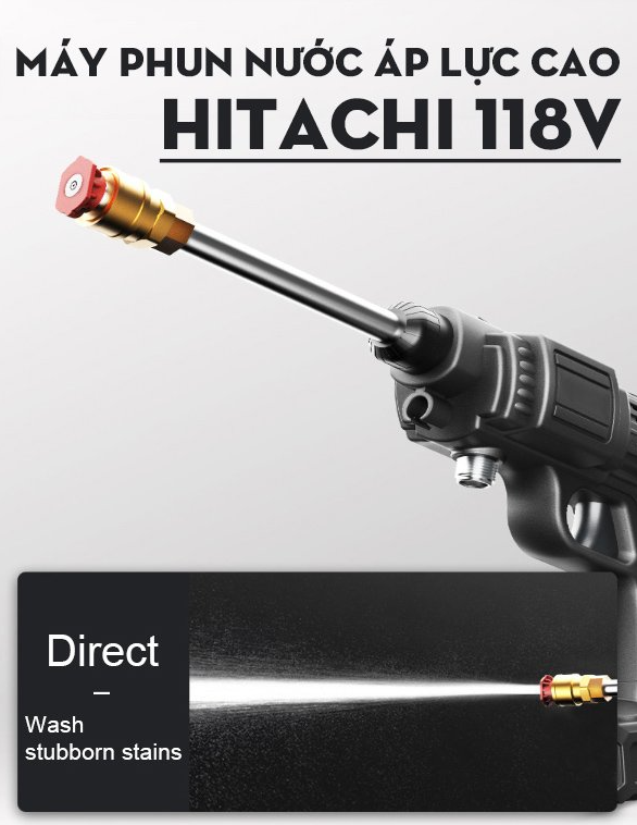 Farm Zone 100 { TOP 1 BÁN CHẠY } Máy Rửa Xe Cầm Tay Dùng Pin Hitachi 118V, Máy Rửa Xe Đa Năng, Chuyên Nghiệp, Áp Lực Mạnh Mẽ, Pin Sạc Bền Bỉ, Đa Chức Năng, 3 Chế…