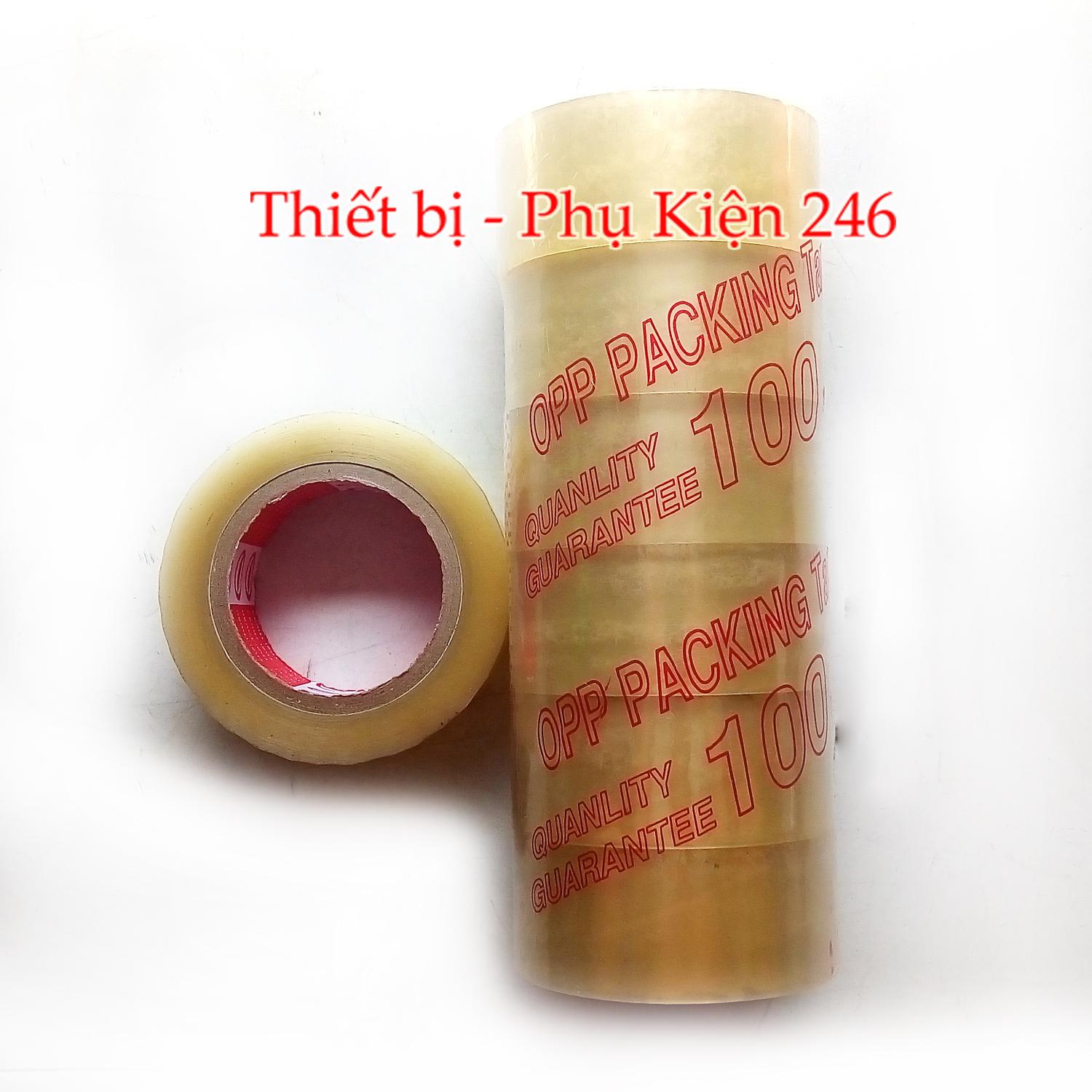 1 cuộn băng keo đục dán thùng, dài 92met, 100ya
