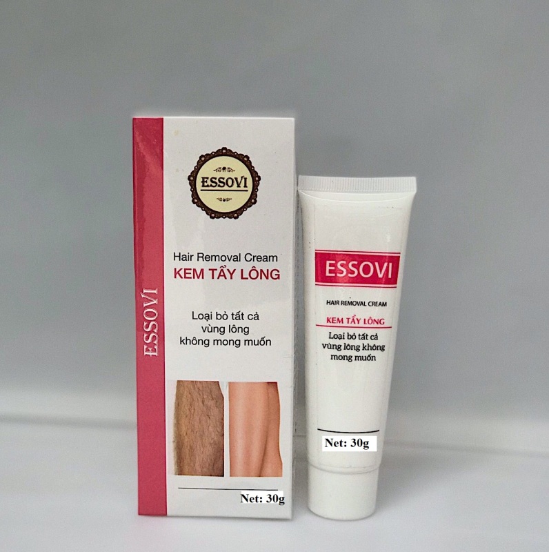 Kem tẩy lông ESSOVI 30g - Thành phần từ thiên nhiên dùng cho mọi loại da - Có khả năng nuôi dưỡng da se khít các lỗ chân lông - Tặng kèm miếng nhám tẩy da chết cao cấp