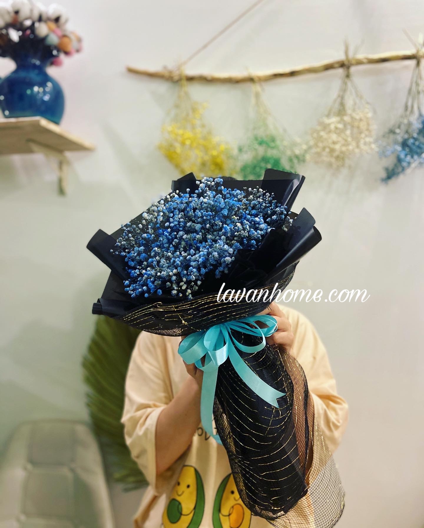 Bó hoa khô baby hồng (nhiều màu)
