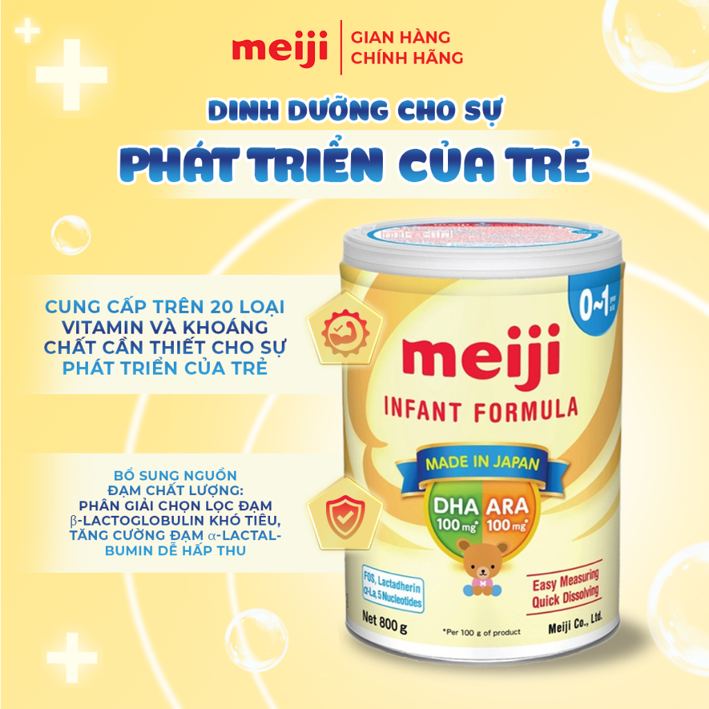 Sữa bột Meiji 0-1 Nhật Bản (Hàng Cty ) 800g