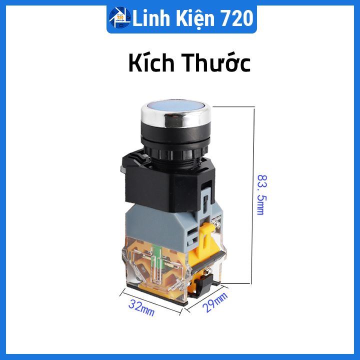 Nút nhấn đề LA38 nhấn giữ có đèn LA38 380V 10A