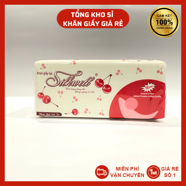 [Hoàn Tiền 10%] Giấy lụa, giấy khô, giấy ăn silkwell 280 tờ hàng đẹp