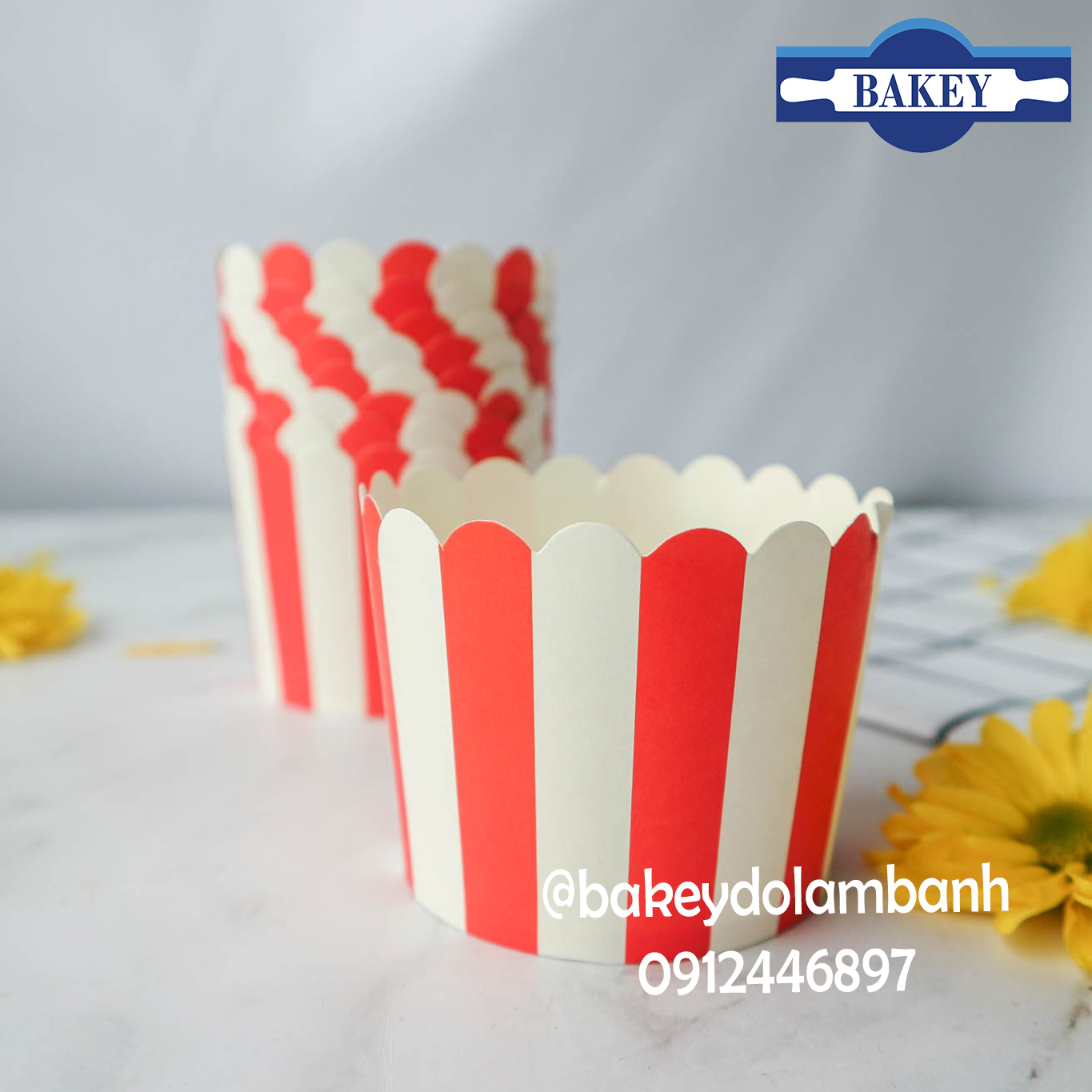 Cup giấy cứng làm cupcake set 48-50 chiếc 6x5cm