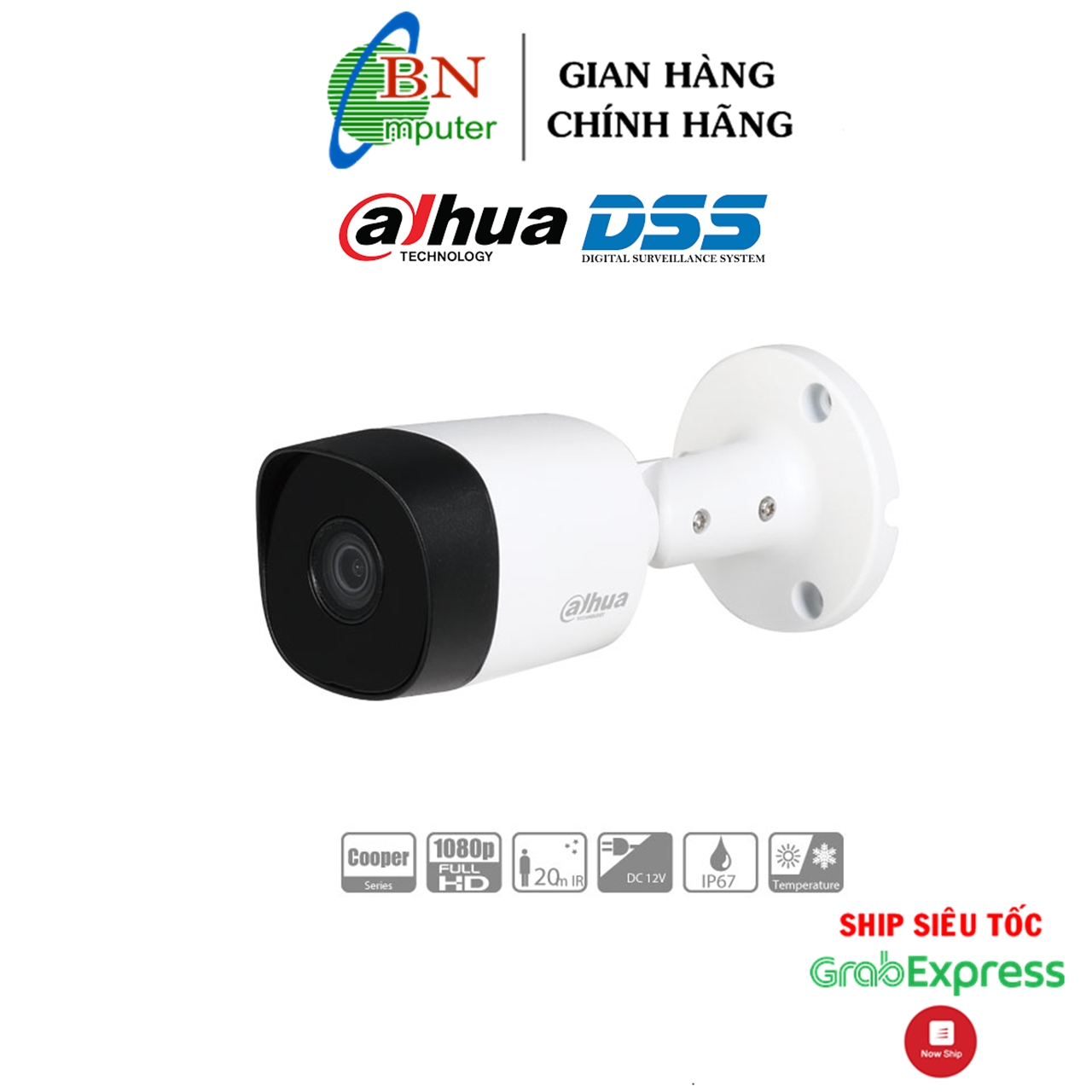 Camera HDCVI Dahua Thân sắt B2A21P 2.0Megapixels, bảo hành 24 tháng