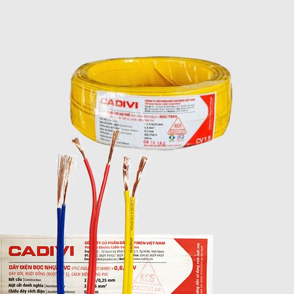 Dây điện Cadivi 20 mét dây đôi 2x1 mm2