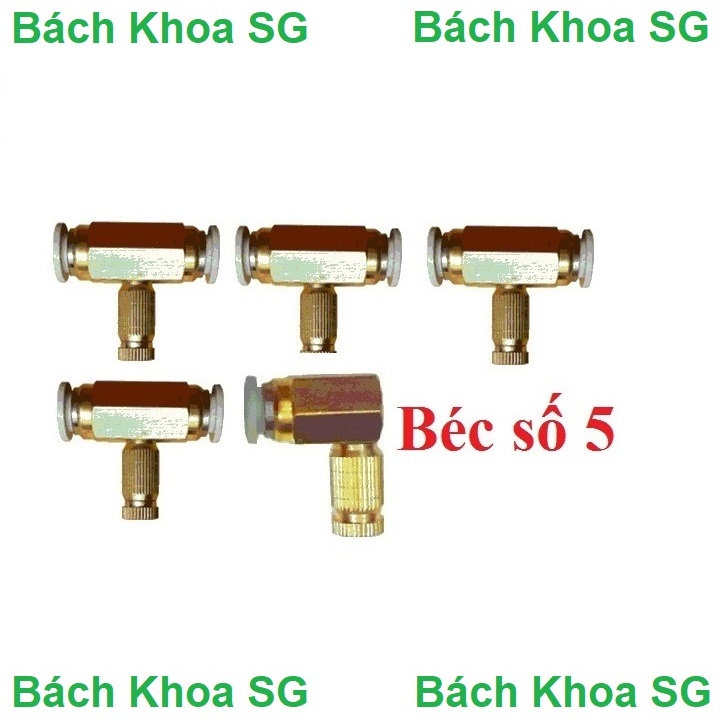 Bộ 5 đế đồng + béc phun sương tưới lan/hoa/rau (béc số 4 số 5 số 6 hoặc số 8)