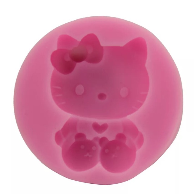 Khuôn Rau Câu 4D Silicone Mèo Kitty (Kích Thước Đọc Mô Tả)