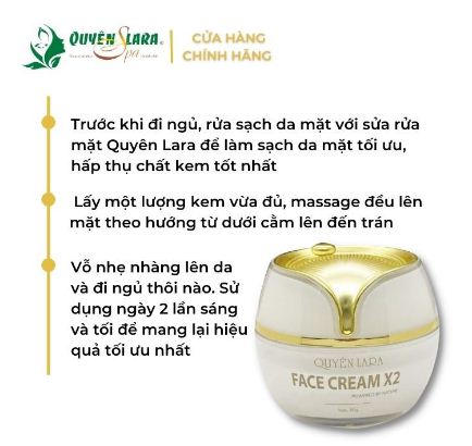 Kem dưỡng trắng da Face Cream X2 Q'lara (30ml)