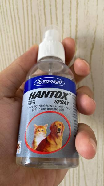 (QUẬN 4)Chai xịt Hantox Spray diệt bọ chét ve chấy rận ghẻ chó mèo( 100ml )