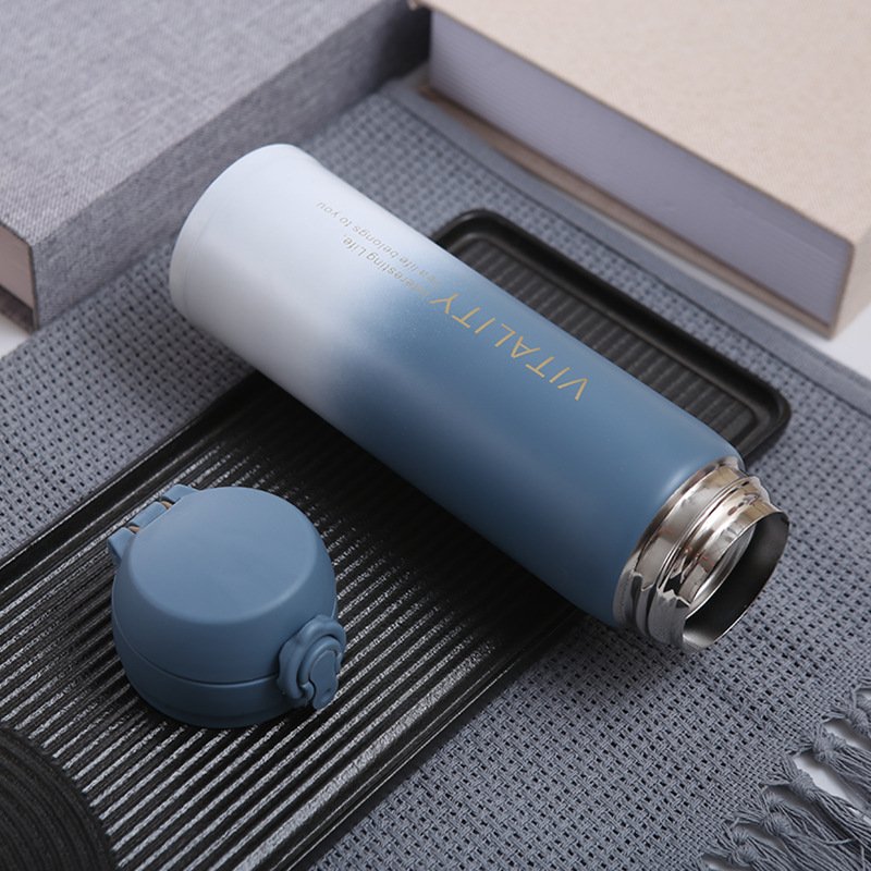 Bình Nước KHẮC TÊN, Bình Giữ Nhiệt, Bình Giữ Nhiệt Cute Gradient, Inox 304 Không Rỉ An Toàn 450ml, bình giữ nhiệt