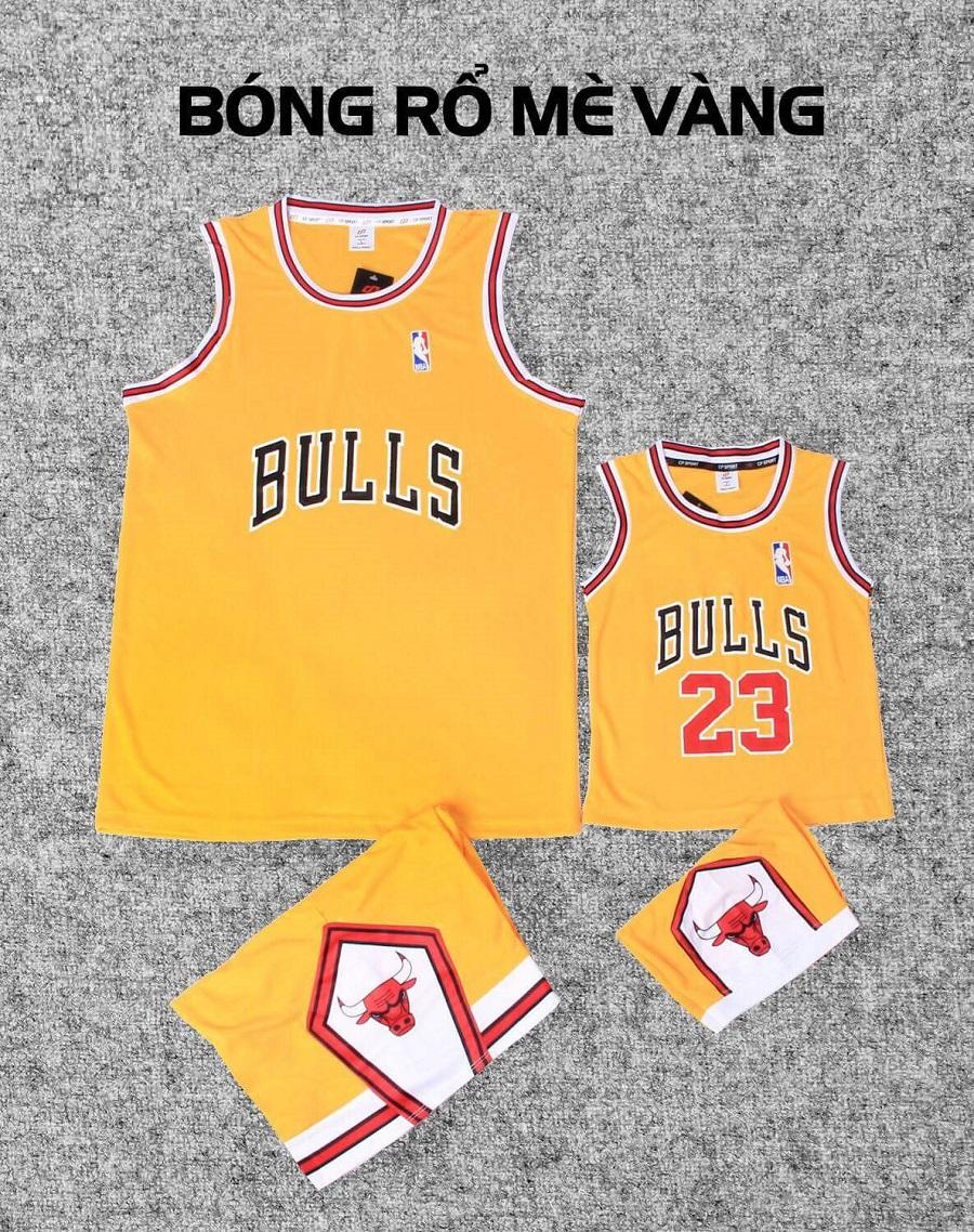 Đồ bóng rổ chất lượng cao Bulls vàng phổi đỏ