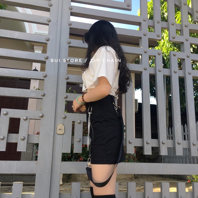 [HCM]CHÂN VÁY PHỐI KHOÁ KÈM PHỤ KIỆN