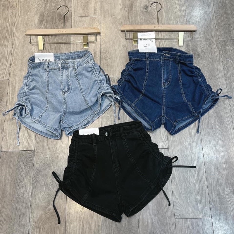 QNU81 - QUẦN SOOC JEANS NỮ RÚT DÂY