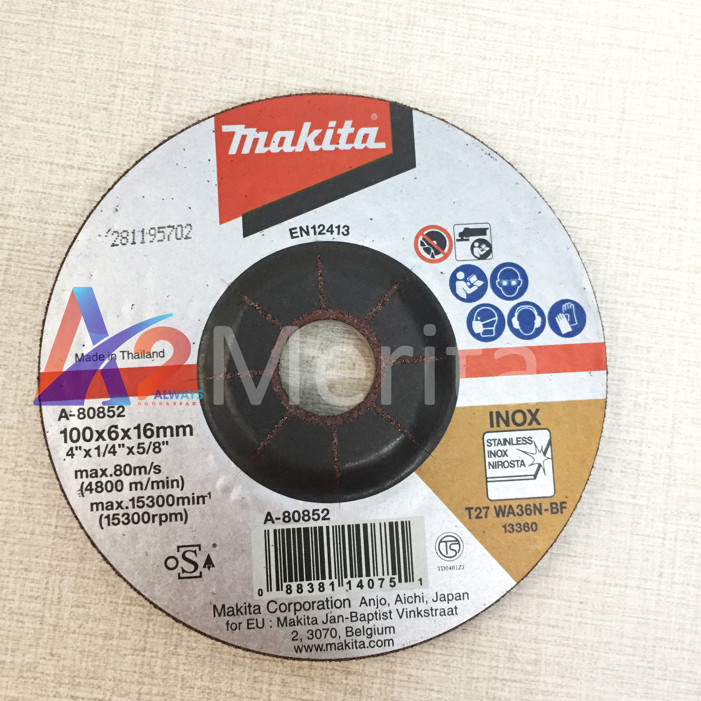 Đá mài inox 100x6x16mm Makita A-80852