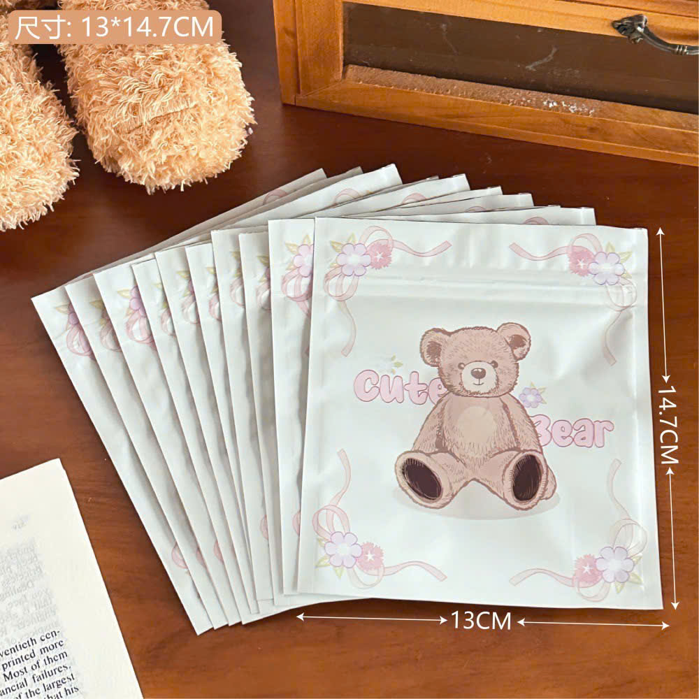 (CC - HCM) SET 10 TÚI ZIP GẤU NƠ CUTE SIZE 13*15CM EVE Story
