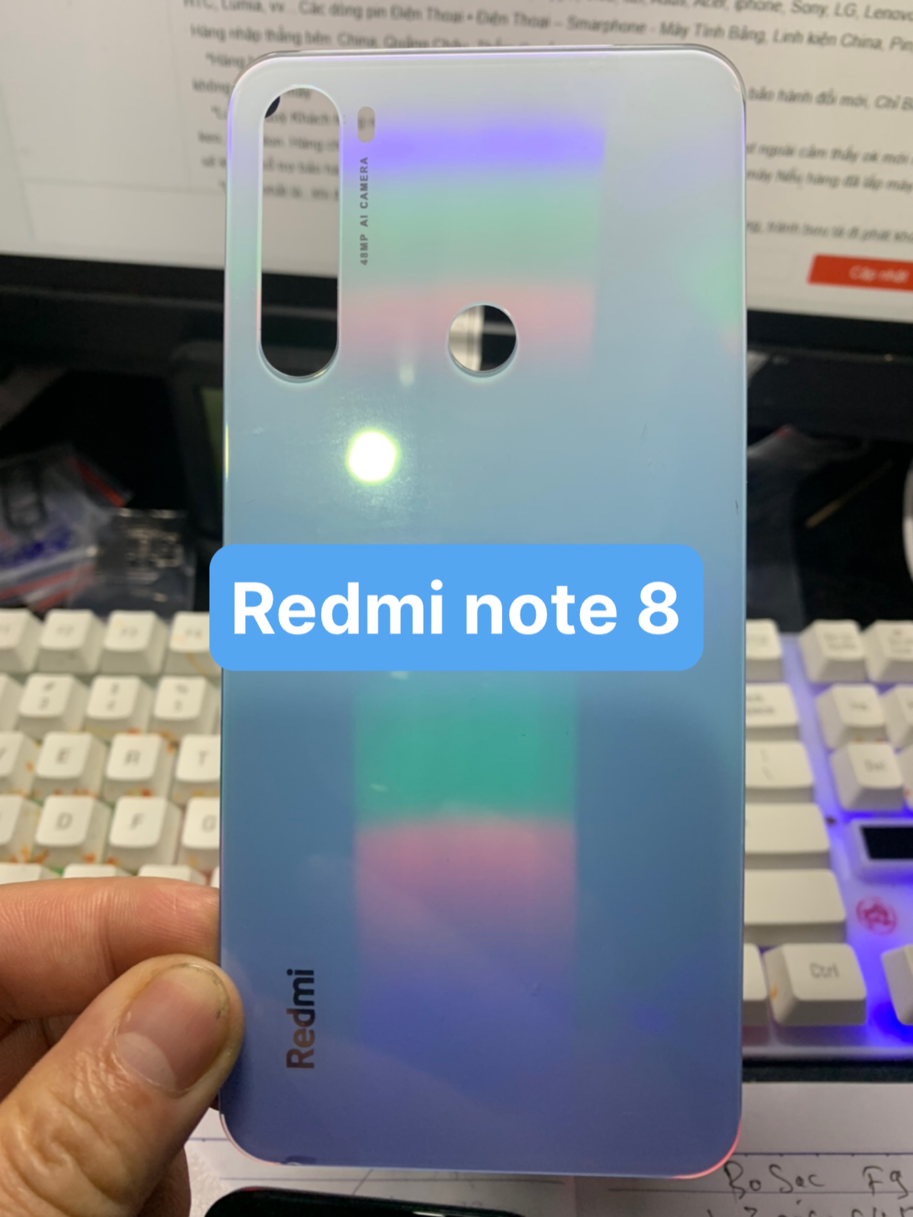 Kính lưng điện thoại xiaomi redmi note 8