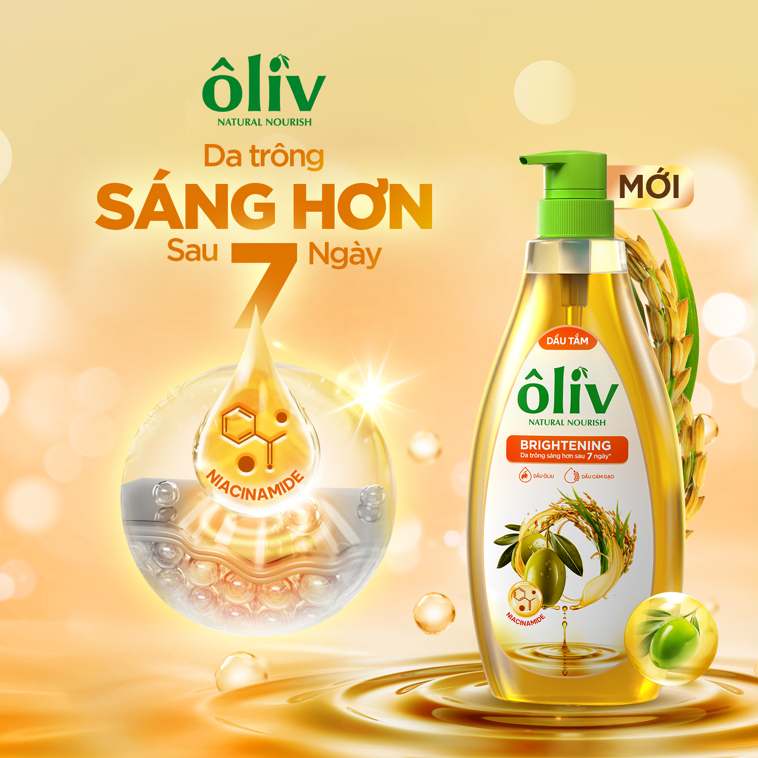 [MỚI] Dầu Tắm Ôliv Nhũ Hóa Da, Sạch Sâu 250ML/650ML/1L