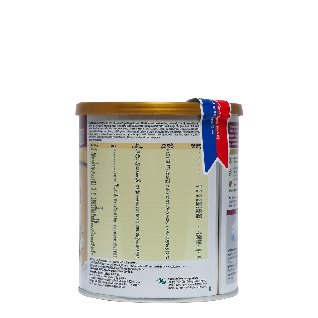 Sữa Bột Abbott Glucerna Hương Vani - Hộp 400g