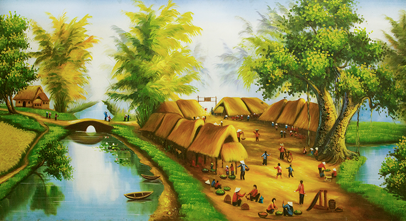 Tranh dán tường 3D đồng quê - nhiều mẫu tranh lựa chọn