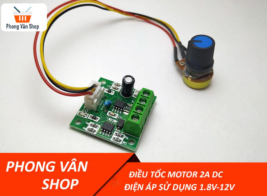 Điều tốc motor 2a DC 1.8v đến 12v - có chiết áp điều chỉnh tốc độ