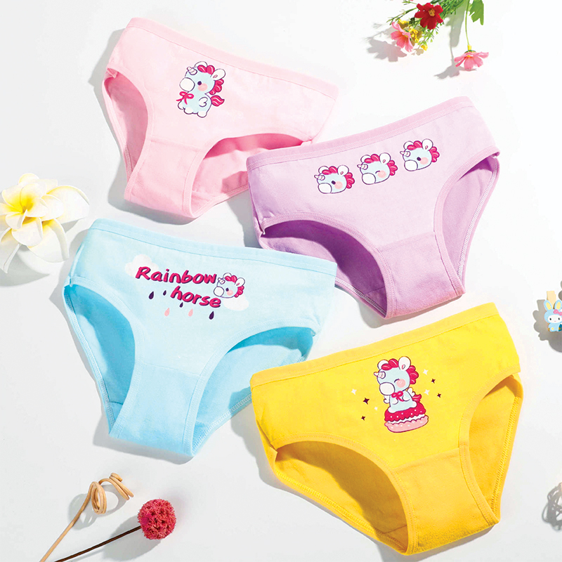 Quần chip bé gái, Quần lót cotton cho bé 2-10 tuổi chất cotton mềm thoáng khí co giãn tốt họa tiết đủ màu sắc đáng yêu Baby-S – SC018