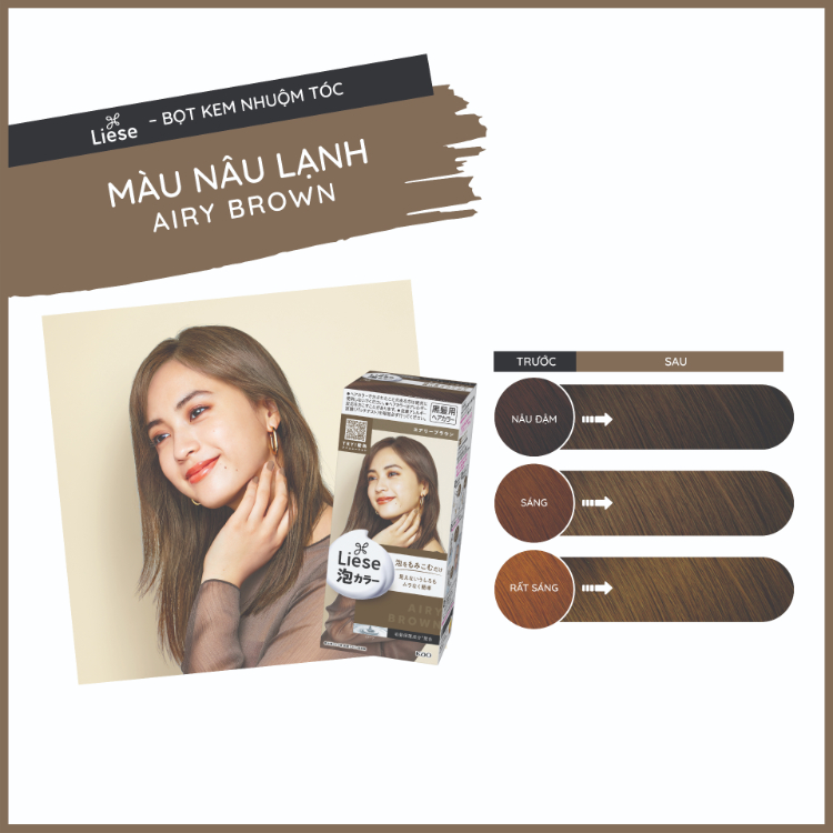 Liese Bọt Kem Nhuộm Tóc Nâu Lạnh 108ml