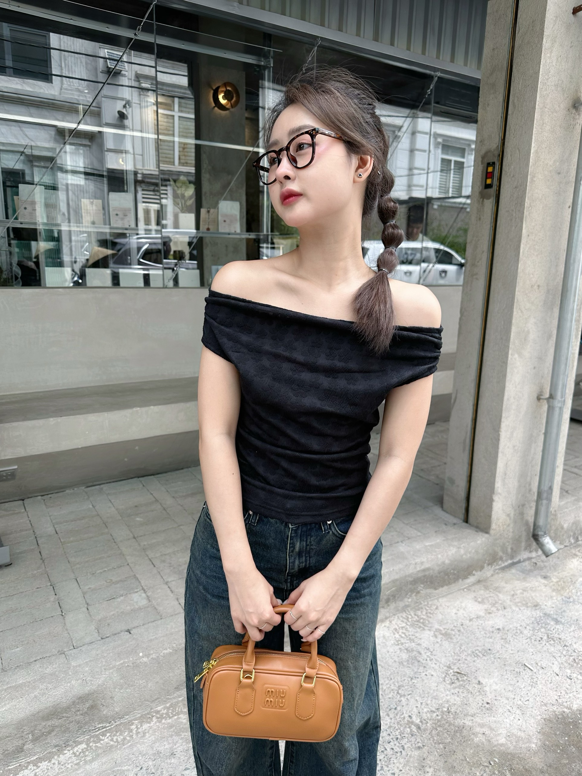KIDO Áo thun xốp hoa trễ vai DAISY TOP
