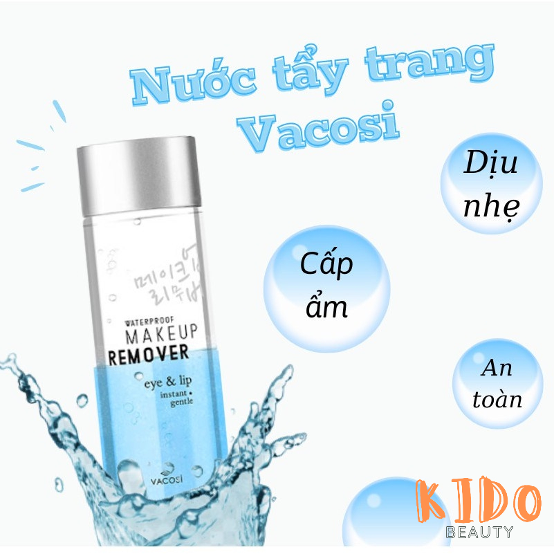 Nước tẩy trang Vacosi mắt và môi (dùng cho cả make up chống thẩm nước) 80ml