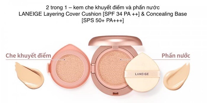 Phấn nước Laneige Layering Cover Cushion And Concealing Base