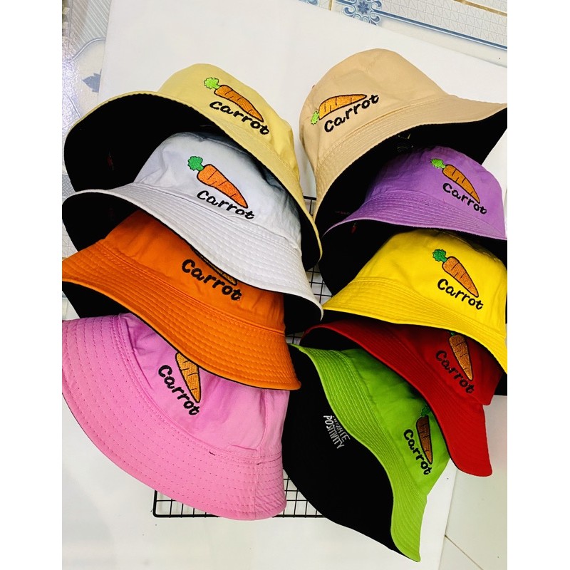 Nón Bucket 2 Mặt - Cà Rốt - Cầu Vồng