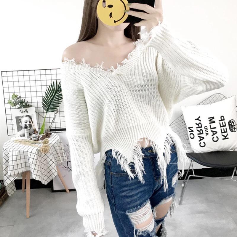 ÁO LEN CỔ TIM LAI TUA RUA CỰC HÓT DT