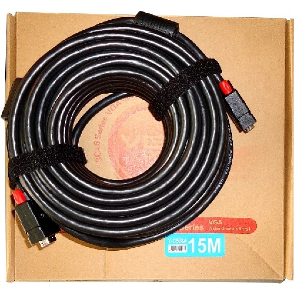 Cáp vga 15m chính hãng unitek chuẩn 3c+6 cáp đúc