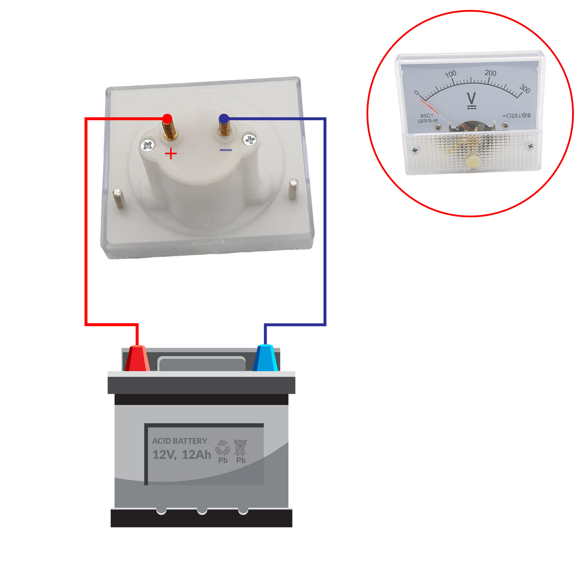 Volt kế DC 300V 85C1 đo điện áp DC