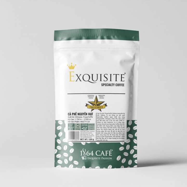 120g Specialty Coffee Nguyên Hạt Ethiopia Yirgacheffe Cà Phê Hảo Hạng Exquisite® – 1864 CAFÉ – top1shop