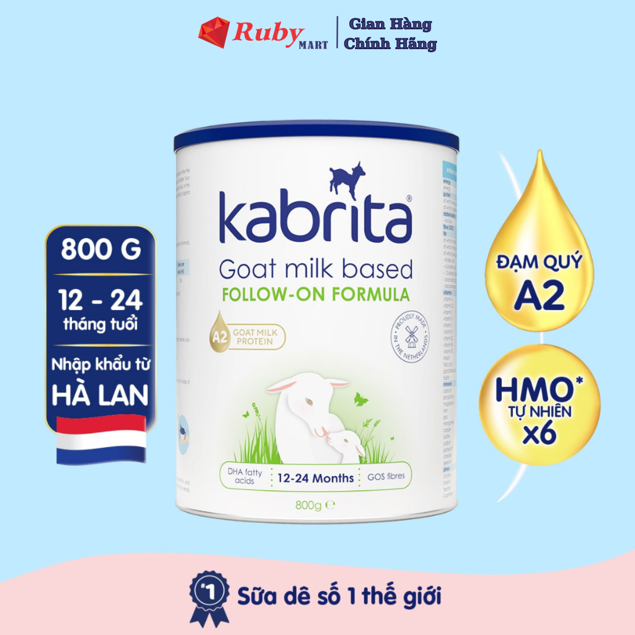 [Mẫu mới] Sữa dê Kabrita Số 2 800g (1-2 tuổi)