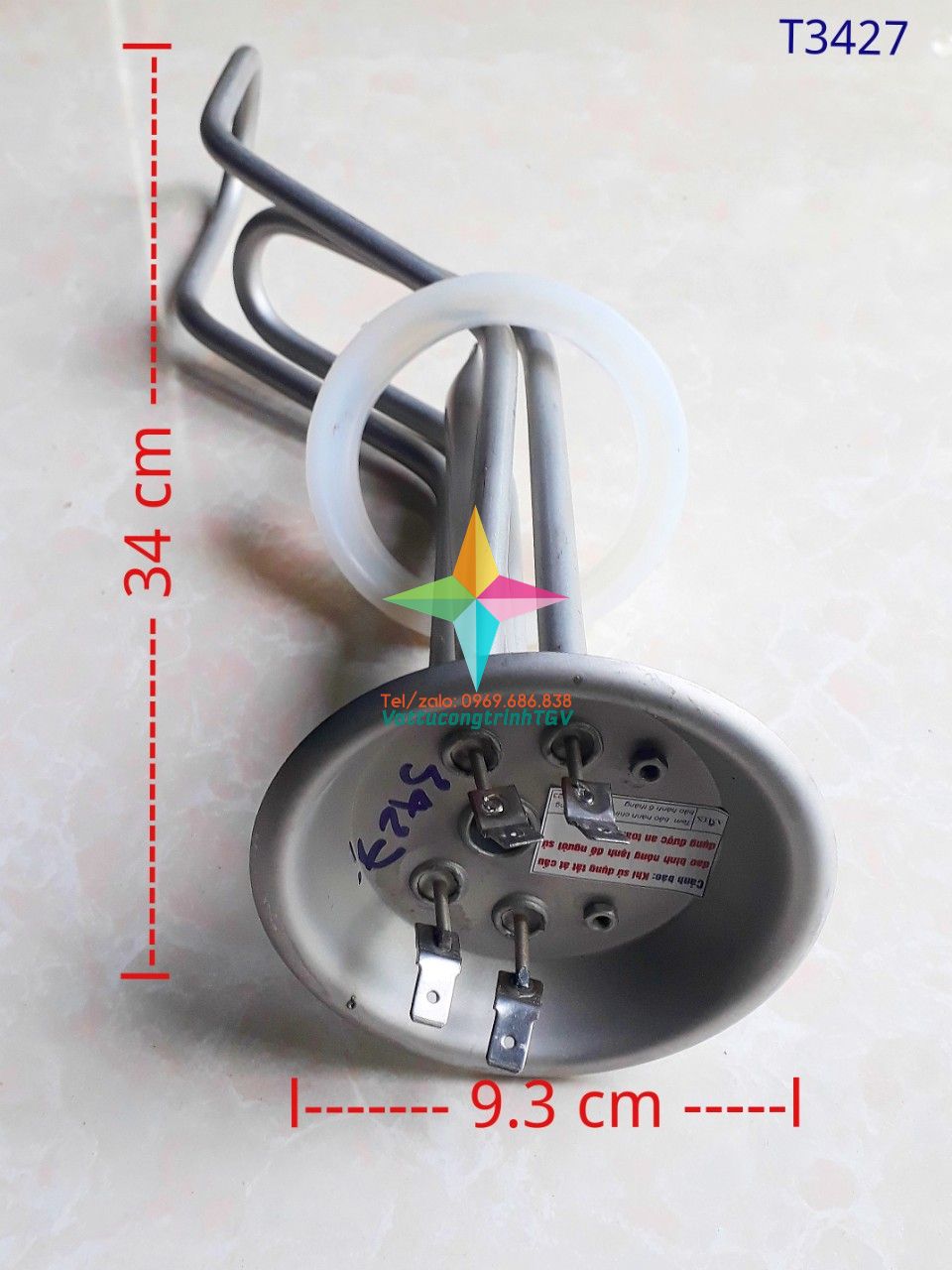 Sợi đốt kép Bình nóng lạnh FERROLI ngang 4 chân bát tròn 9.3cm x 32 cm