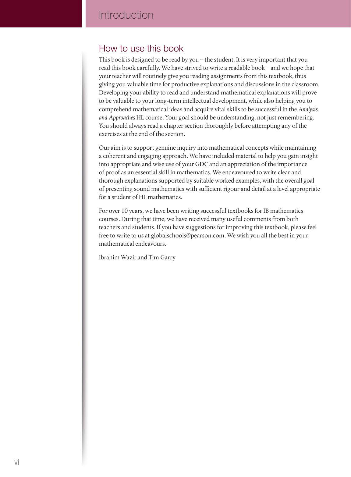 Mathematics Analysis and Approaches for the IB Diploma Higher Level