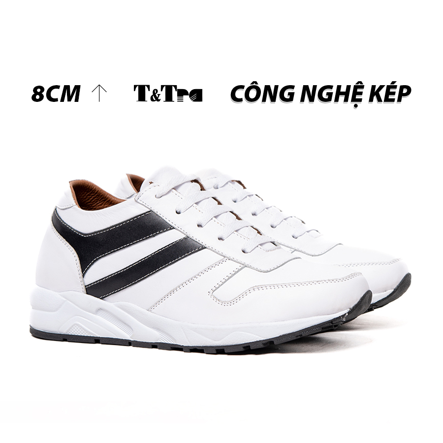 Giày Cao Nam T&TRA T20Trắng cao 8CM