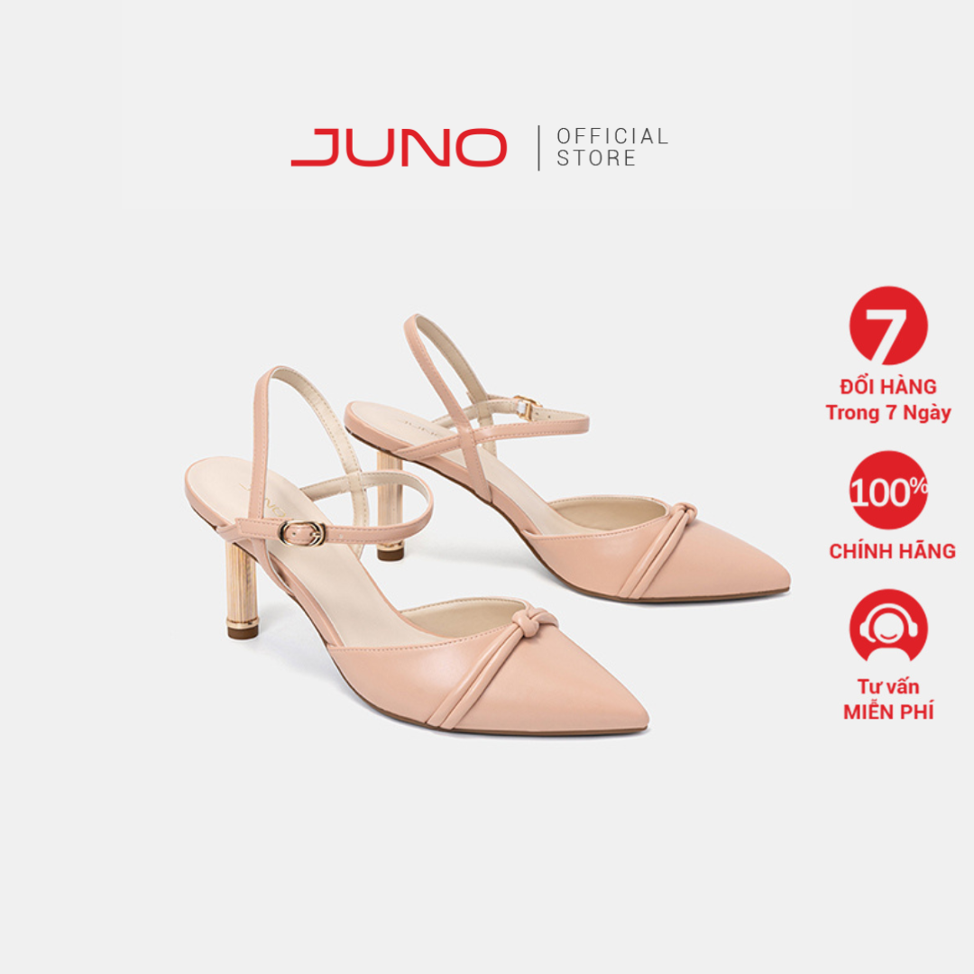 Giày Cao Gót Nữ 7cm Thời Trang JUNO Thắt Nút Trang Trí CG07130