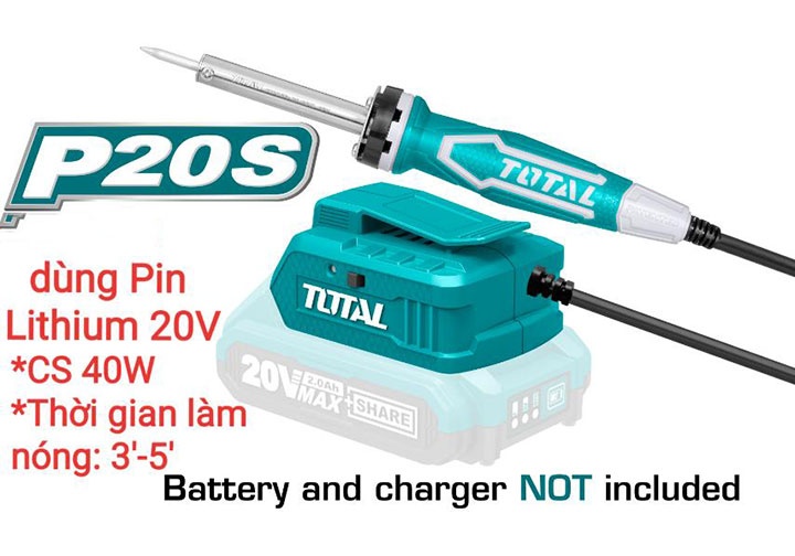 Mỏ hàn dùng pin 20V Total TSILI2001