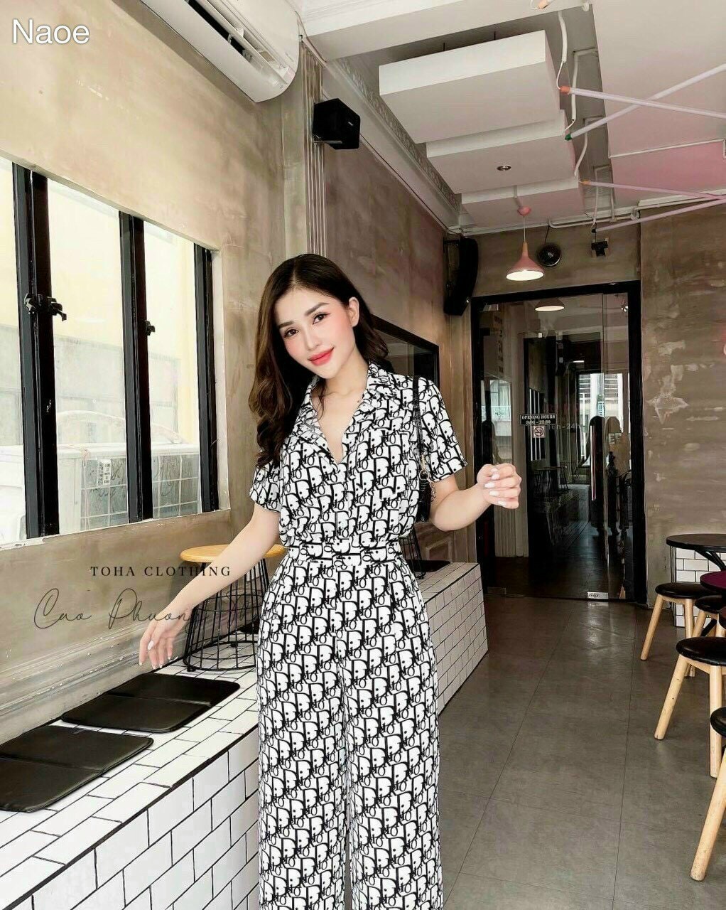 jum cổ vét cột nơ eo họa tiết cực xinh chất lụa cao cấp