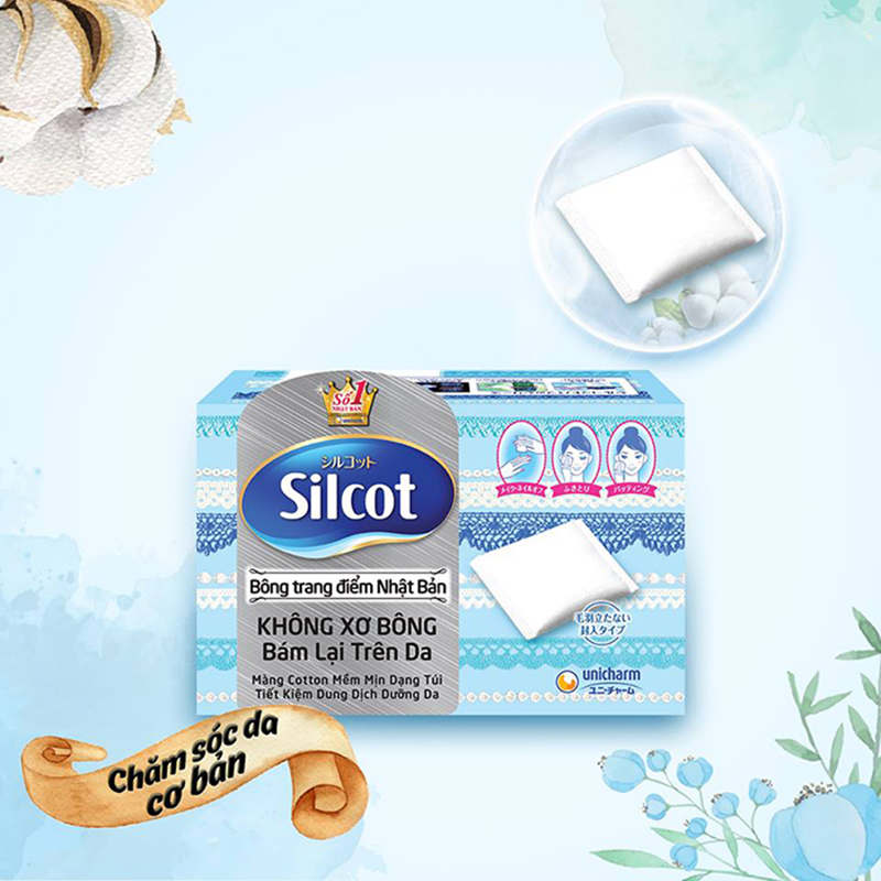 Bông tẩy trang Silcot Unicharm Nhật Bản