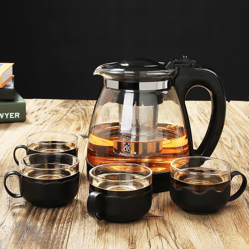 Bộ Ấm Trà Kèm 4 Tách Thủy Tinh