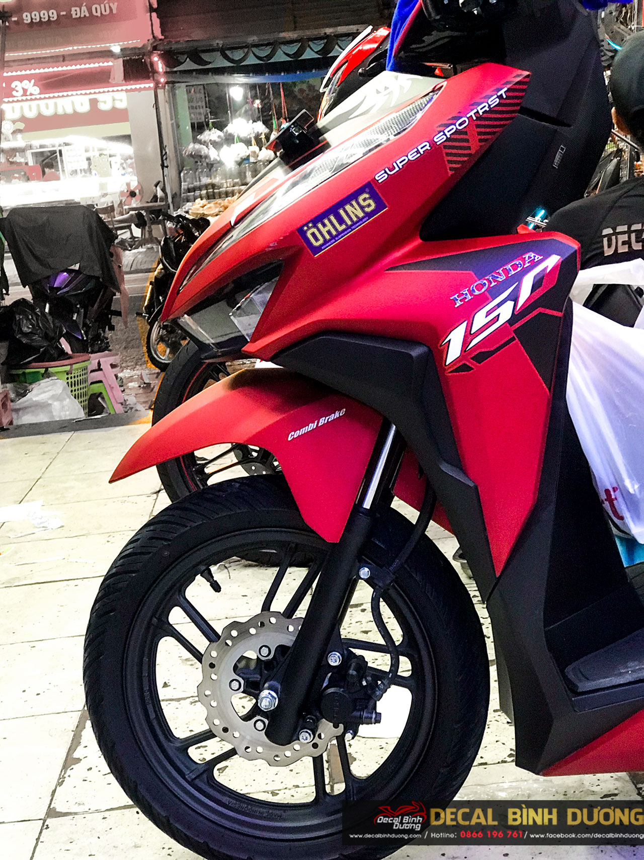 Tem Xe  Vario Đỏ Đen