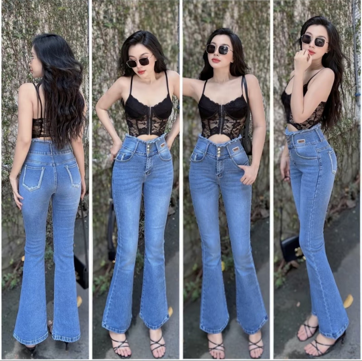 [HCM]Quần Jeans Nữ Ống Loe Dài Thời Trang