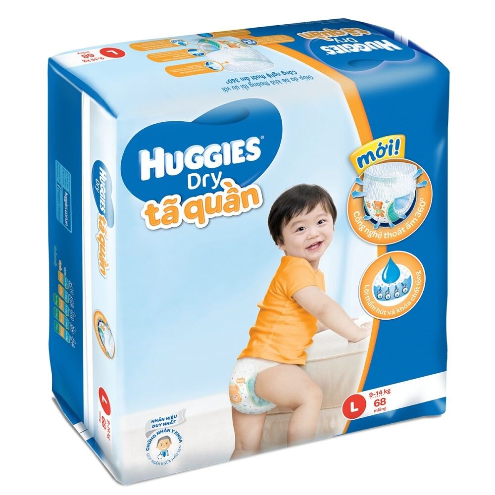 [HCM]Tã Quần Huggies Cực Đại L68 miếng (9-14kg)