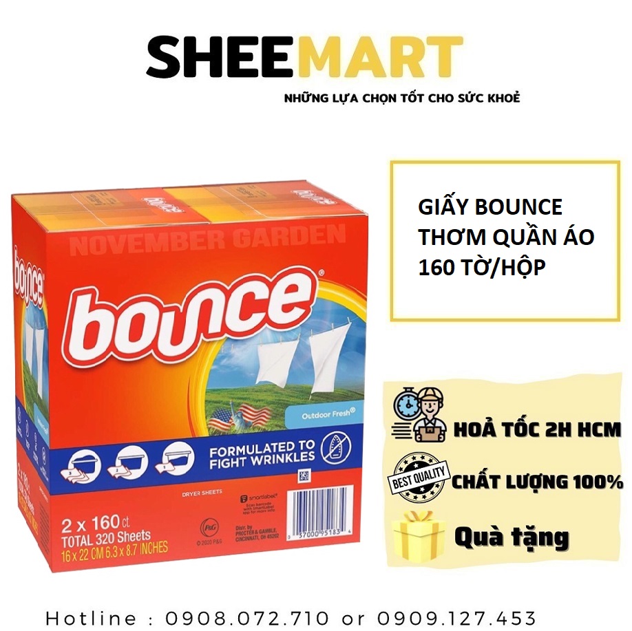Giấy thơm Bounce Mỹ 160 tờ