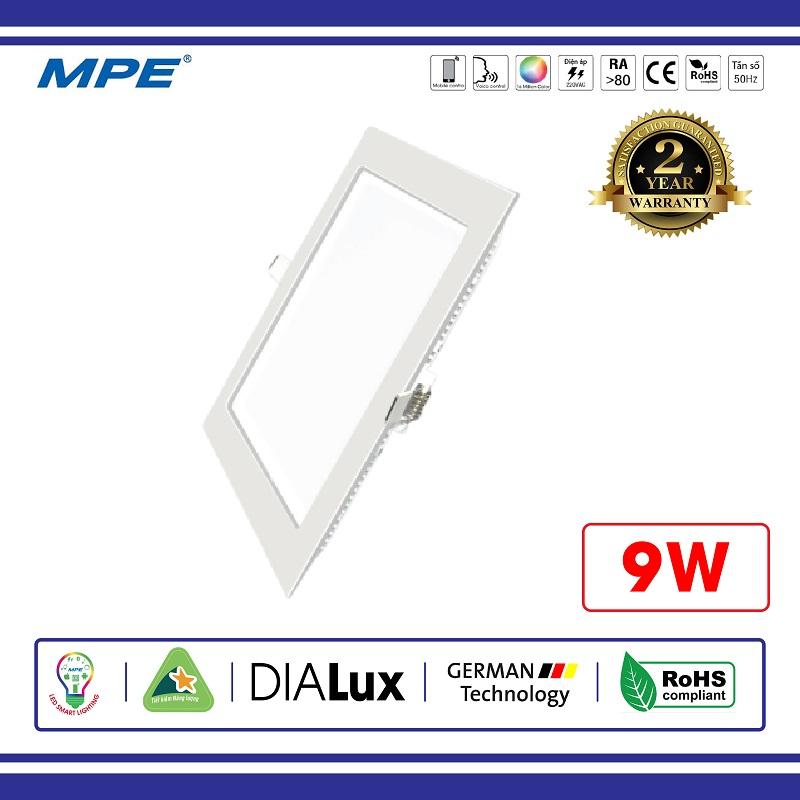 Đèn led panel âm trần vuông 9w mpe