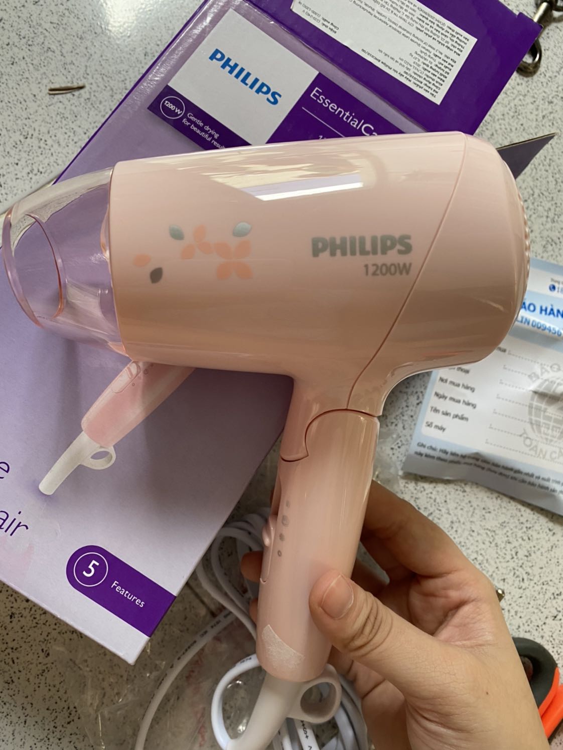 Máy sấy tóc Philips BHC010 Hồng - Hàng nhập khẩu